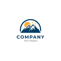 Night mountain view logo