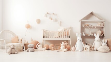 Fototapeta na wymiar Cozy Baby Room with Toys and Cute Decor