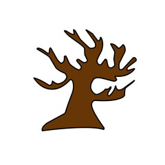 Dry Tree Trunk Without Leaves