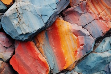 close-up of colorful rock. Generative AI