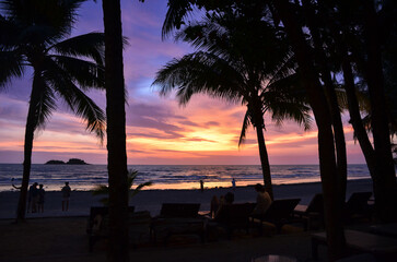 Sunset beach at KOH CHANG, TRAT PROVINCE, THAILAND.