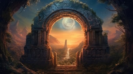 Mystical Celestial Portal. Gateway to Another Universe