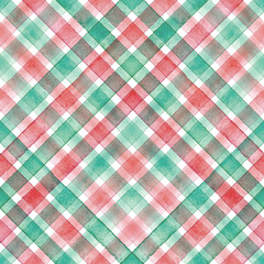 Watercolor stripe plaid seamless pattern. Christmas striped background. - 648222816