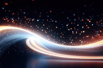 Obraz premium abstract futuristic background with pink blue glowing neon moving high speed wave lines and bokeh lights. Data transfer concept Fantastic wallpaper