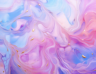 Fototapeta na wymiar Wallpaper of a shiny pink abstract background, liquid flowing blue and pink texture. Soft, pastel, gradient waves color, close-up