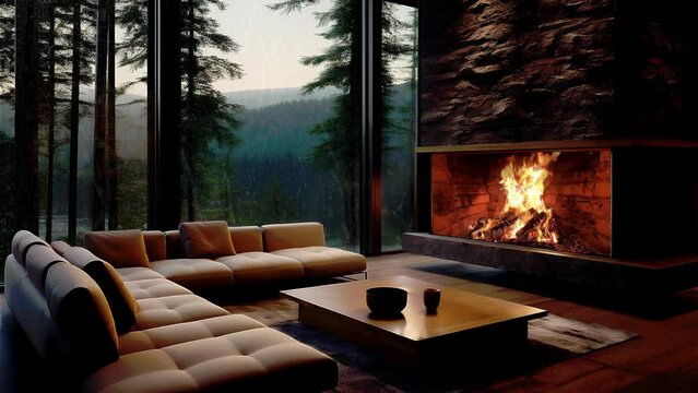 fireplace in the living room