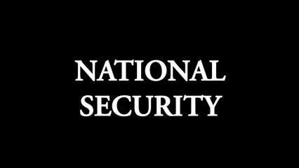 National security written on black background 