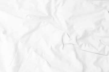 Obraz premium Close up of bedding White sheets with copy space.