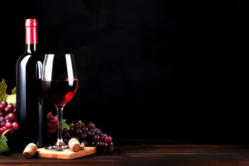 Fotobehang red wine on background © Tidarat