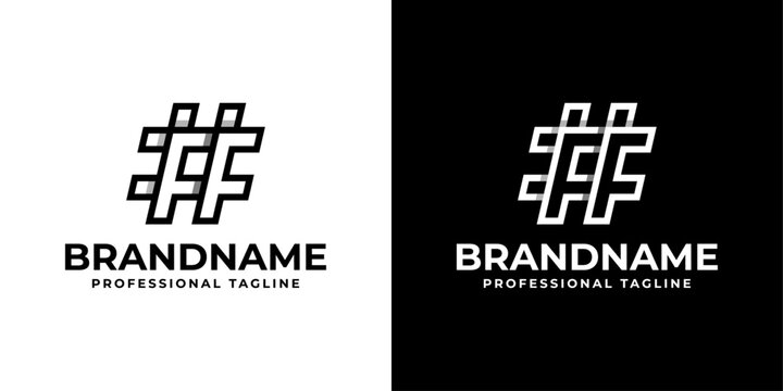 Letter FF Hashtag Logo, suitable for any business with FF initial.