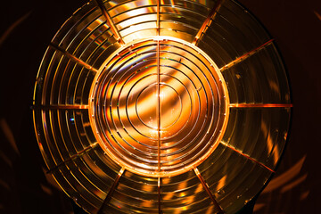 Fresnel lens frontal view,  a lighthouse details