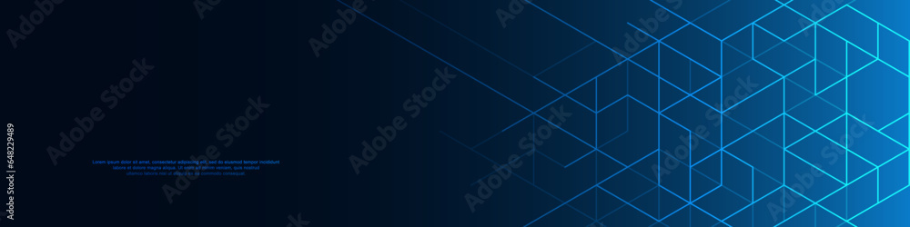 Poster The graphic design elements with isometric shape blocks. Creative vector illustration of abstract geometric background
