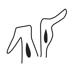 Outline Draw Rabbit Ears