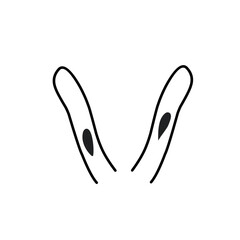 Outline Draw Rabbit Ears