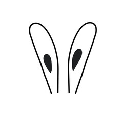 Outline Draw Rabbit Ears