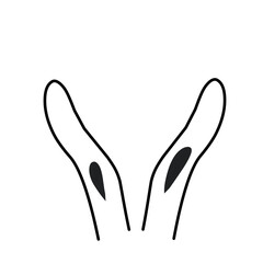 Outline Draw Rabbit Ears