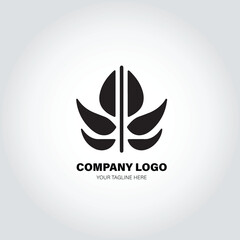 company logo with swivel shapes, in the style of minimalist monochromatic, black and white, simple, stencil design style