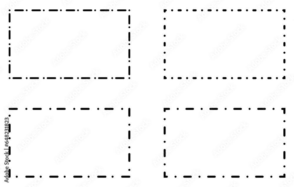 Wall mural simple collection of black rectangular frames or borders