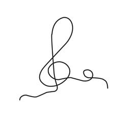 Musical Notes One Line Drawing 