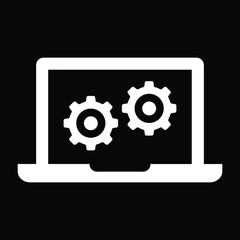 Computer System Update logo isolated on dark background