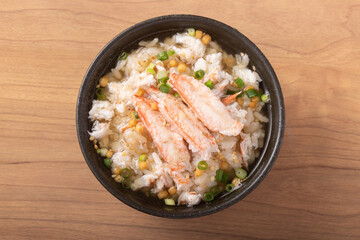 カニ茶漬け　(毛蟹)