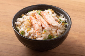 カニ茶漬け　(毛蟹)