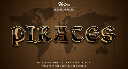 Pirates text effect editable vintage text style