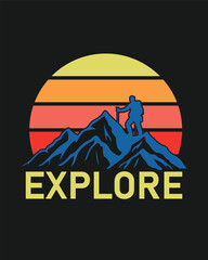 Hiking outdoor T-shirt Design, Hiking tee
