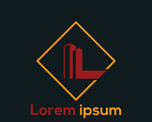 House or Building Real Estate Alphabet  'L' Logo Design Illustration Template