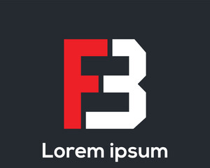 Square Shape Alphabet letter 'FB' Logo Design Illustration Template.