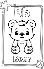Animal Alphabet Coloring Book for Preschool Kids. Colorless Versions on A4 Paper. Ready for Print. Kids Activity Educational Printable. Alphabet Book