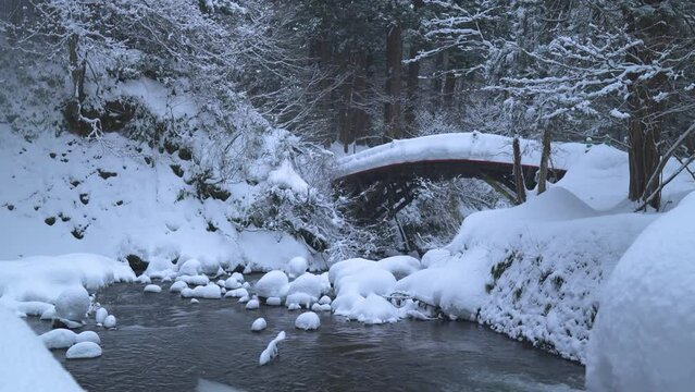 出羽三山の雪景色 神橋