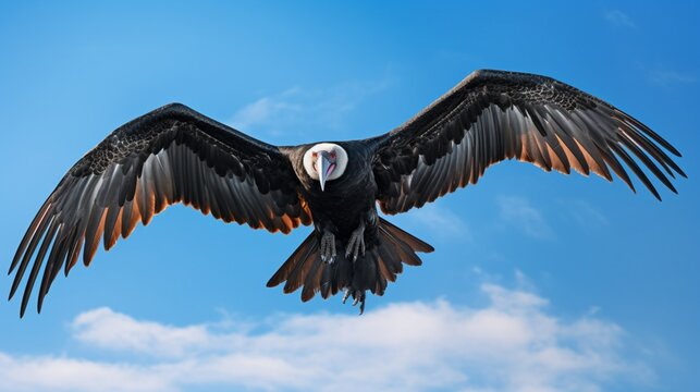 an image of a frigatebird with its impressive wingspan against a clear blue sky