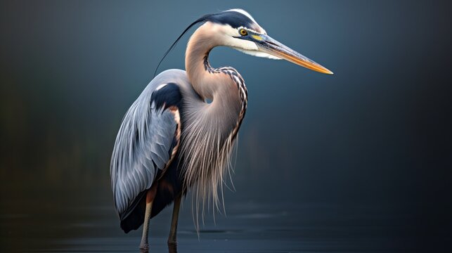 an image of a great blue heron in a contemplative pose