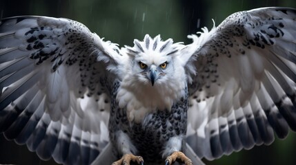 an image of a harpy eagle with its imposing talons - obrazy, fototapety, plakaty