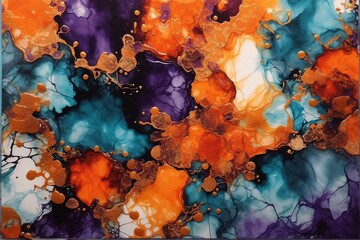Halloween Alcohol Ink Texture background, Alcohol ink Texture, Alcohol Texture Background, Halloween Background, AI Generative