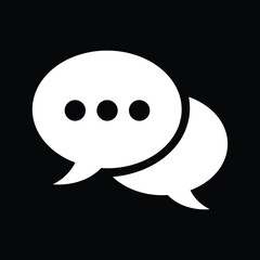 Bubbles Chat - white vector icon