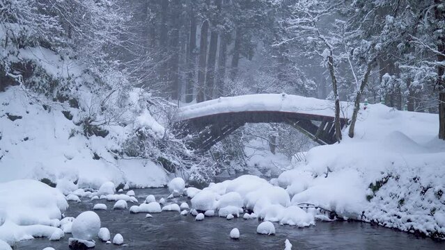 出羽三山の雪景色 神橋