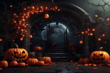 Halloween Pumpkin Background, Halloween Background, Pumpkin Background, jack o lantern, AI Generative