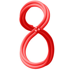 Red Numeric Letters - 8