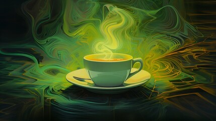 cup on the background Abstract colorful background
