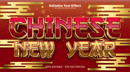 Happy chinese New Year editable text effect in modern trend style