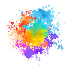 colorful watercolor splatters vector