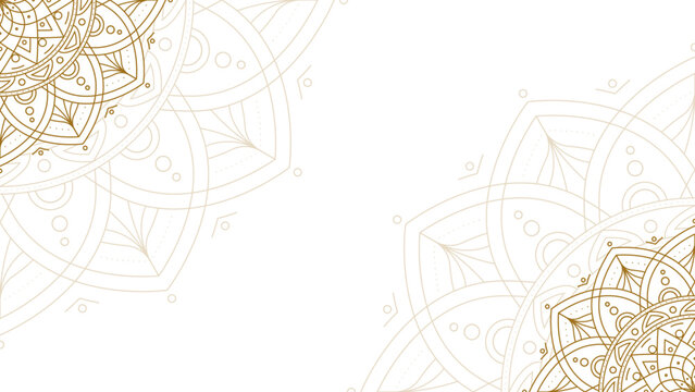  Simple White Luxury Ornamental Gold Line Mandala Vector Background