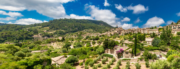 Panoramic view of Valldemossa - village in the Tramuntana Mountains of Majorca - 123425.H42