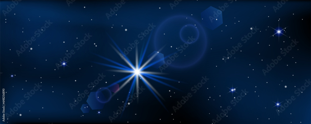 Wall mural concept of web banner. magic color galaxy. horizontal space background with realistic nebula, stardu