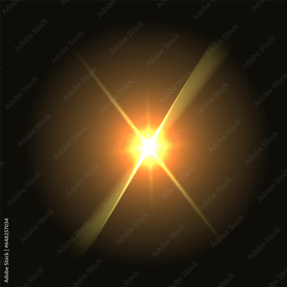 Wall mural the effect of a bright transparent glow. the star burst into sparkles.