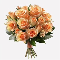Beautiful bouquets artificial rose flower arrangements peach AI Generated art