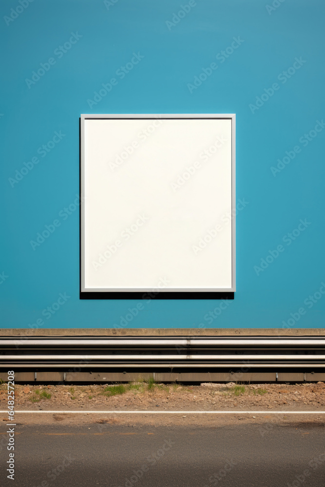 Aufkleber an empty billboard on the side of the road. generative ai image.