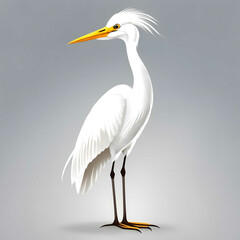 Obraz premium Egret Bird Illustration AI Generative